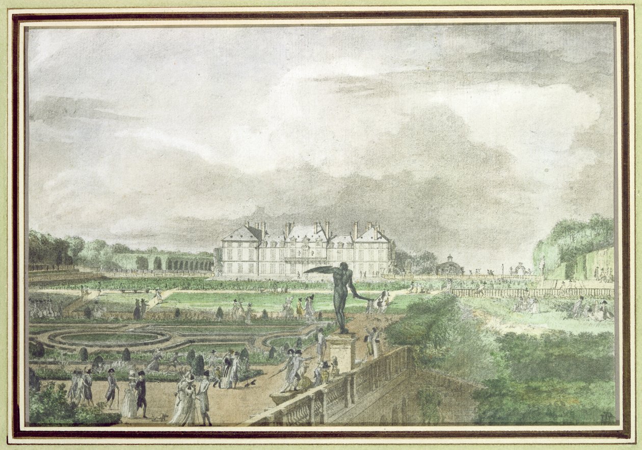 Chateau ve Garden of Sceaux (kağıt üzerinde wc) by Meunier