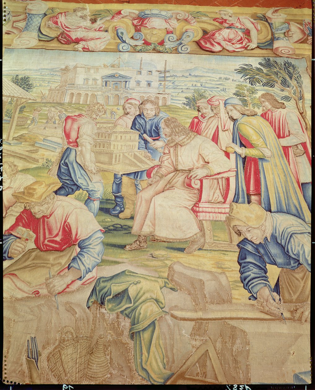Lorenzo Medici (1449-92) ve Giuliano da Sangallo (fl.1443-1516) Benedetto di Michele Squilli (fl.1555-88) ve Joannes Stradanus (d. Jan van de) Poggia a Caiano