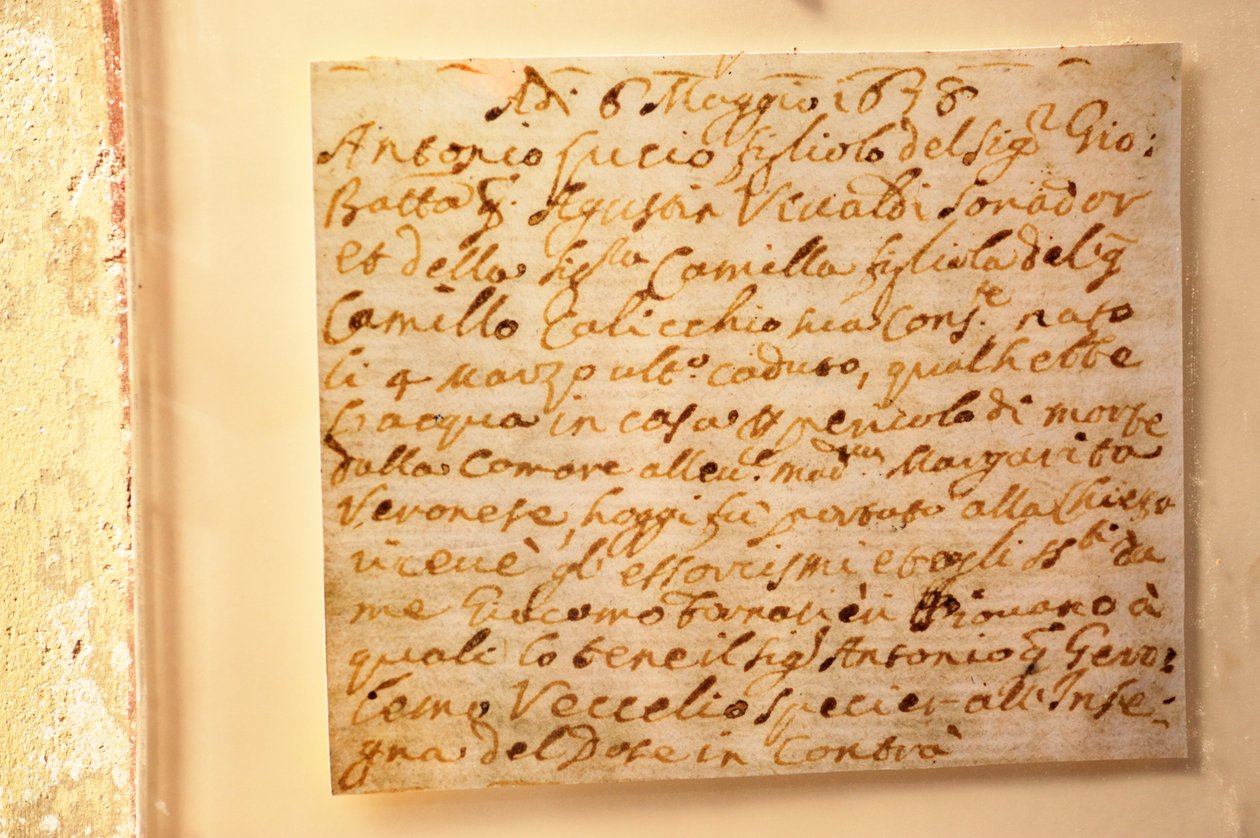 Vivaldi vaftiz sertifikası by Unknown