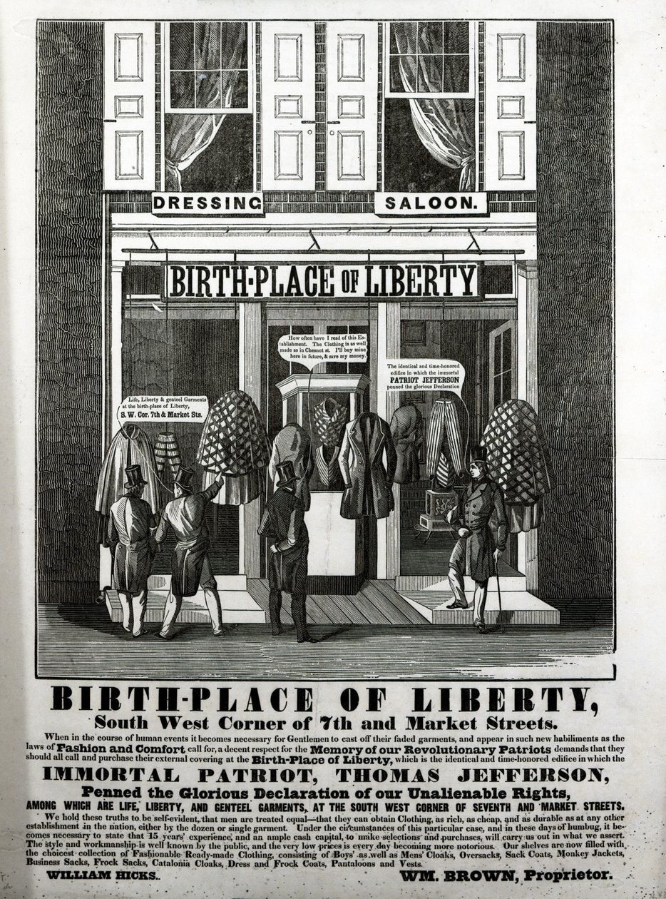 Doğum Yeri Özgürlüğün Doğum Yeri Giyinme Salonu, Güney Batı Köşesi 7. Cadde ve Pazar Sokakları... içinde ölümsüz vatansever Thomas Jefferson