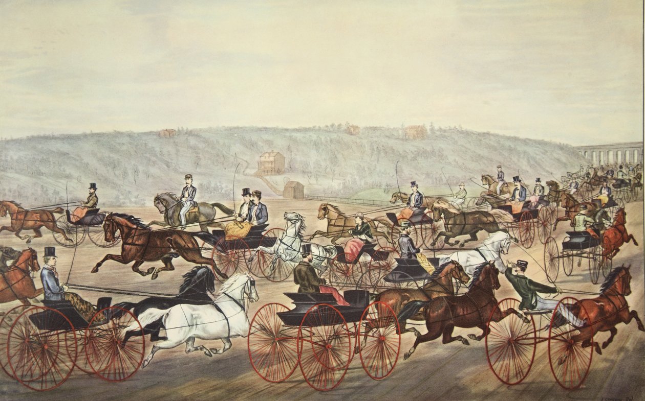 Bulvarda hız yapmak, bar. 1870, Köri & Ives by American School