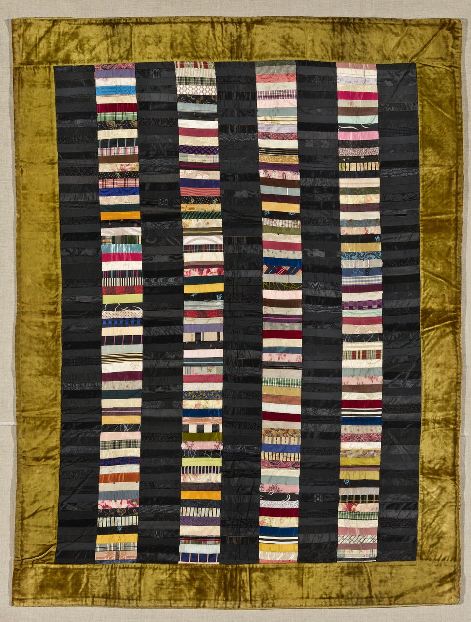 Strippie Yorgan, c.1880 (ipek ve kadife) by American School