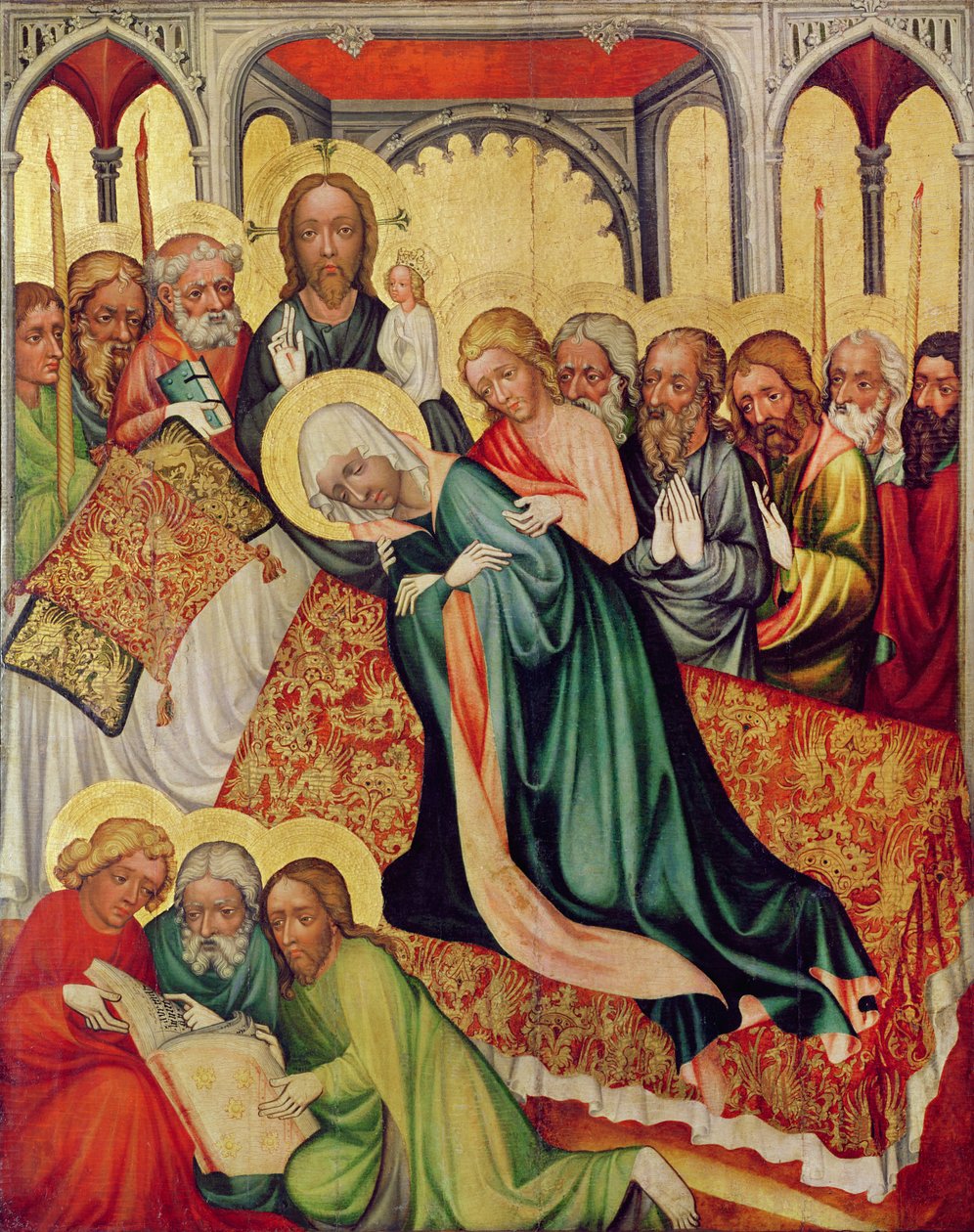 Bakire'nin Ölümü, c.1400-10 (panelde tempera) (404564 detayı) by Czech School