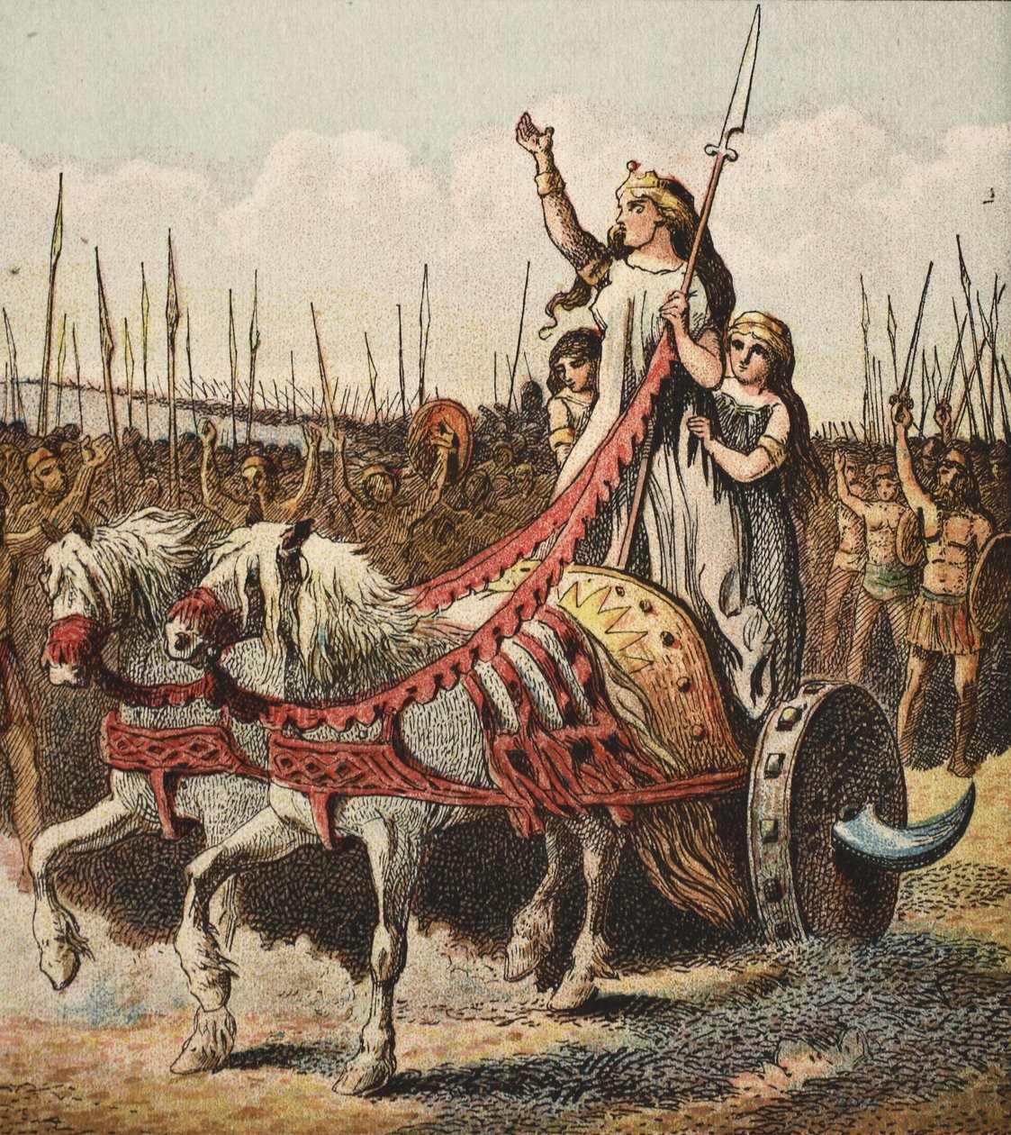 Boadicea ve Ordusu, pub. 1890 by English School