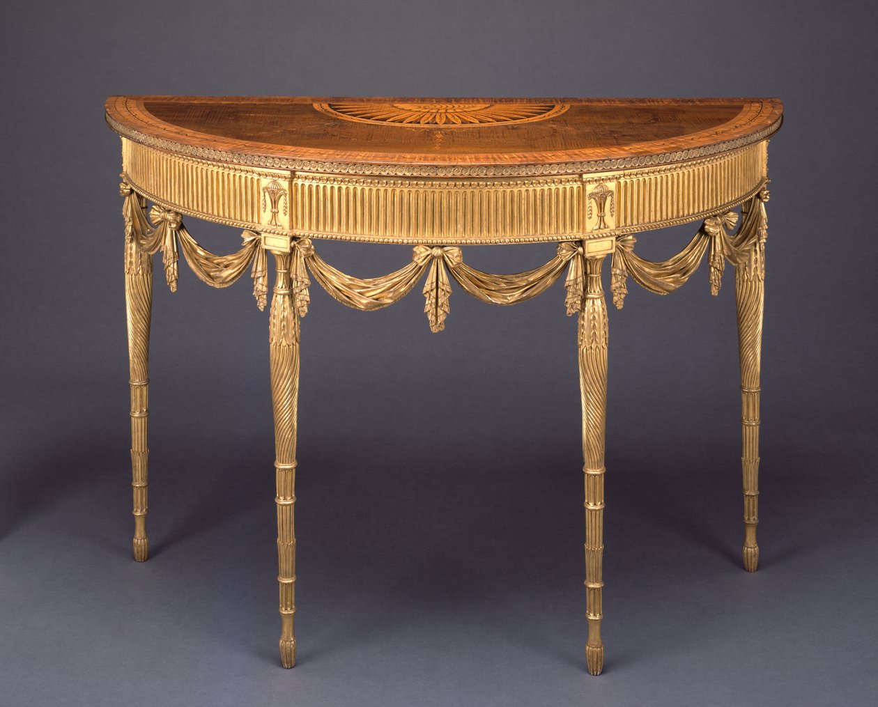 İskele Masası, c.1770 (sert ağaç, gül ağacı ve yaldızlı ağaç) by English School
