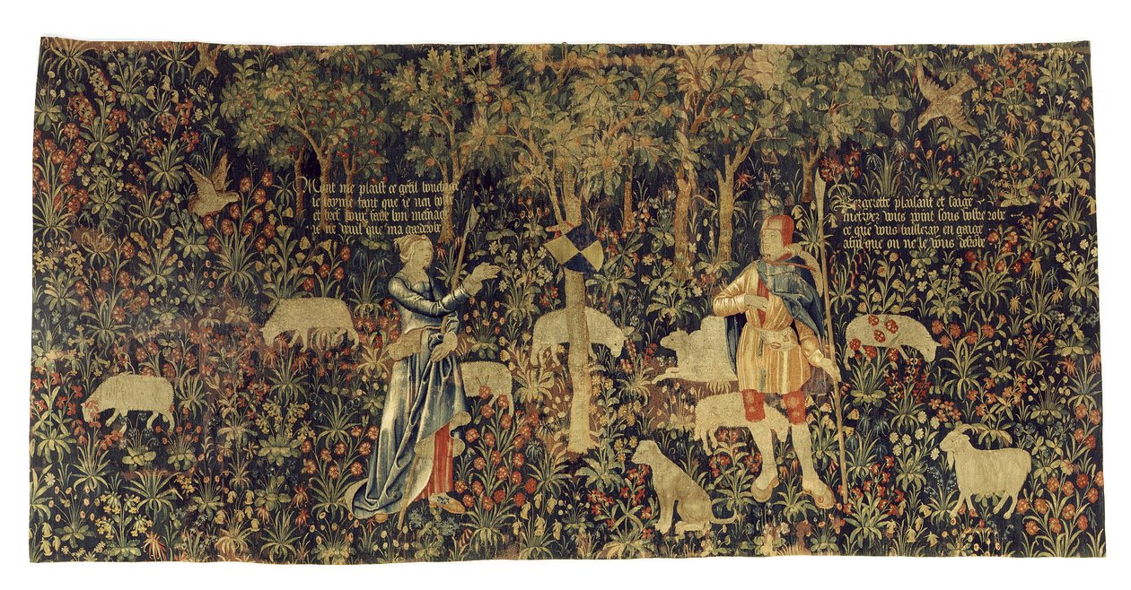 Çoban ve Çoban, c.1530 (yün ve ipek) by Flemish School