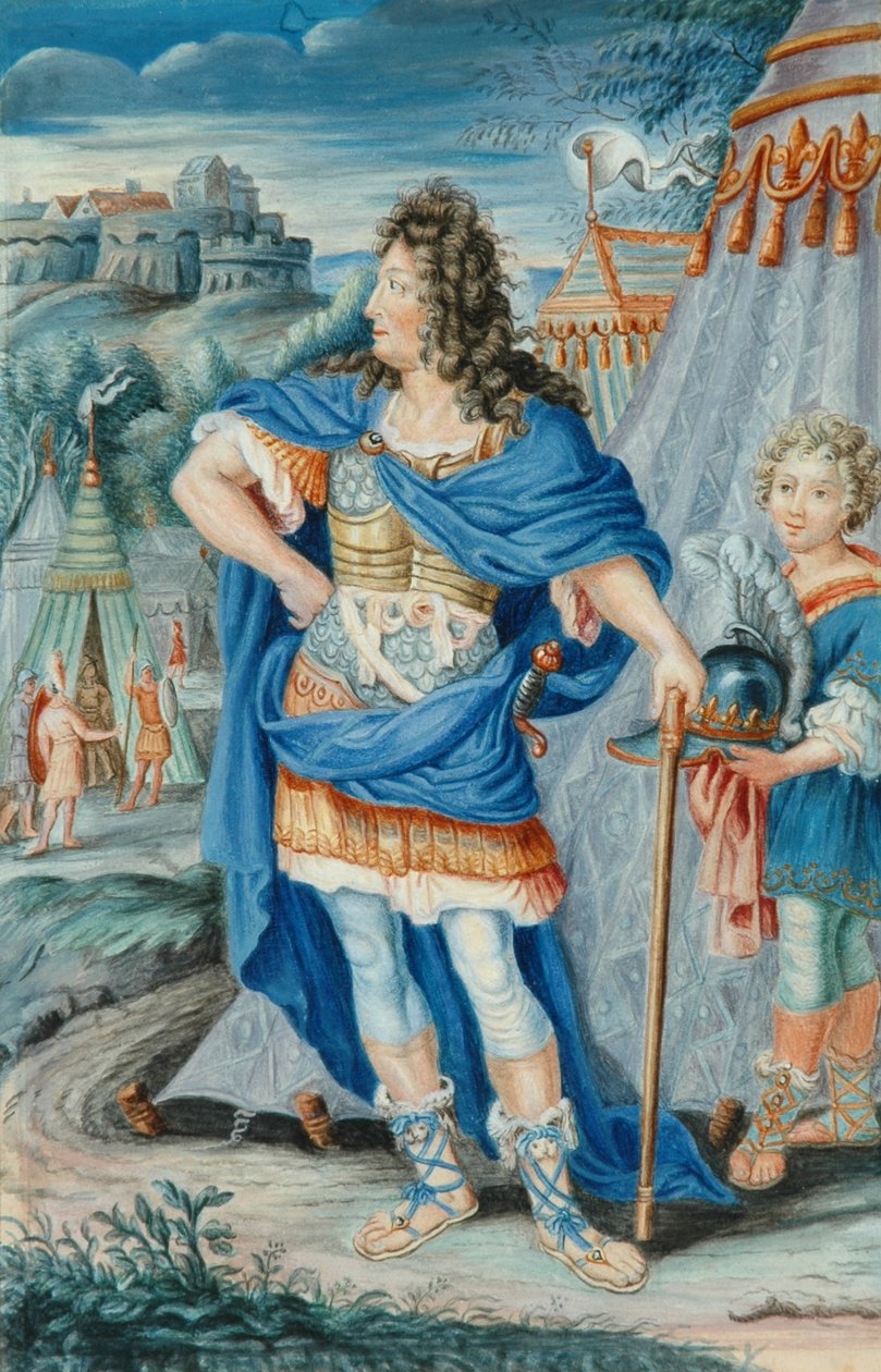 Ortaçağ Kostümlü Fransız Soylusu (tempera) by French School