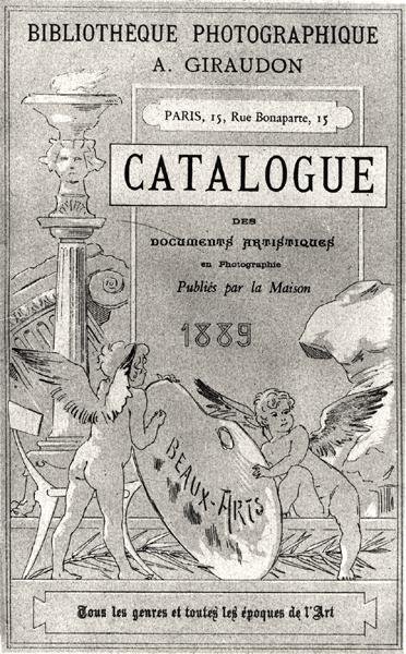 ಬಿಬ್ಲಿಯೊಥೆಕ್ ಫೋಟೋಗ್ರಾಫಿ ಗಿರಾಡಾನ್, 1889 ಟರ್ಕ್‌ನಿಂದ ಪ್ರಕಟವಾದ ಛಾಯಾಗ್ರಹಣದಲ್ಲಿನ ಕಲಾತ್ಮಕ ದಾಖಲೆಗಳ ಕ್ಯಾಟಲಾಗ್‌ನ ಮುಂಭಾಗದ ಕವರ್ by French School