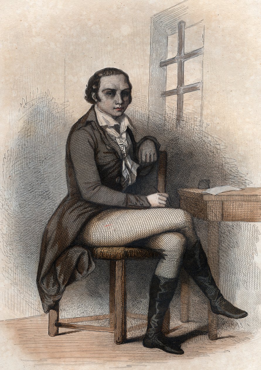 Andre Marie Chenier (1762-1794), Fransız şair portresi. by French School