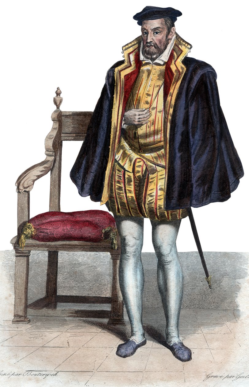 Gaspard II de Coligny (1519-1572), Fransız asilzade ve amiral portresi. by French School