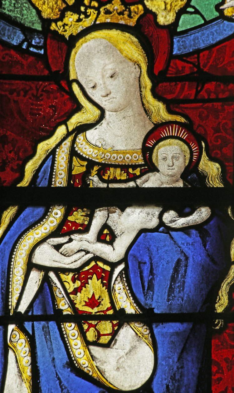 Bakire ve Çocuğu gösteren pencere, c.1495 by French School
