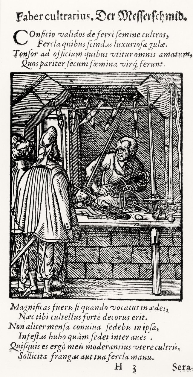 Hartman Schopper tarafından yayınlanan The Knife Maker by German School