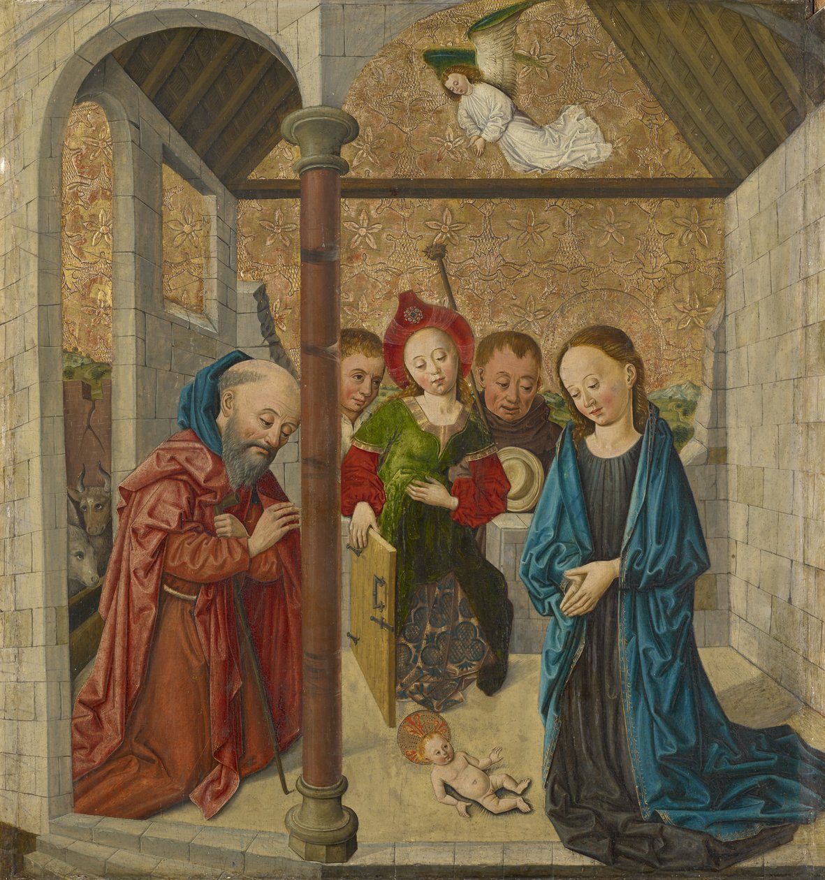 The Nativity, 1458 (ahşap üzerine karışık teknik) by German School