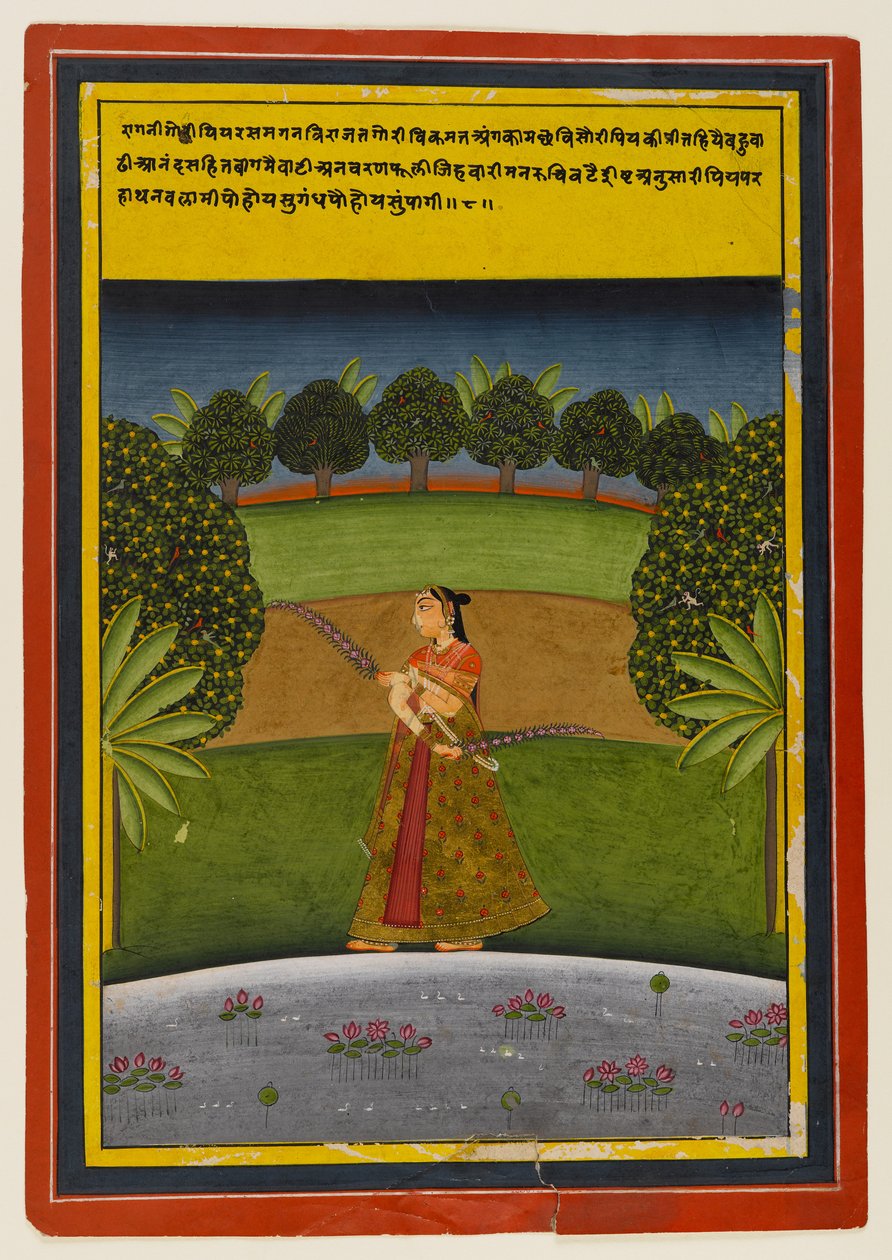 Sevgilisini bekleyen bir Nayika, c.1700-25 (kağıt üzerinde wc) by Indian School