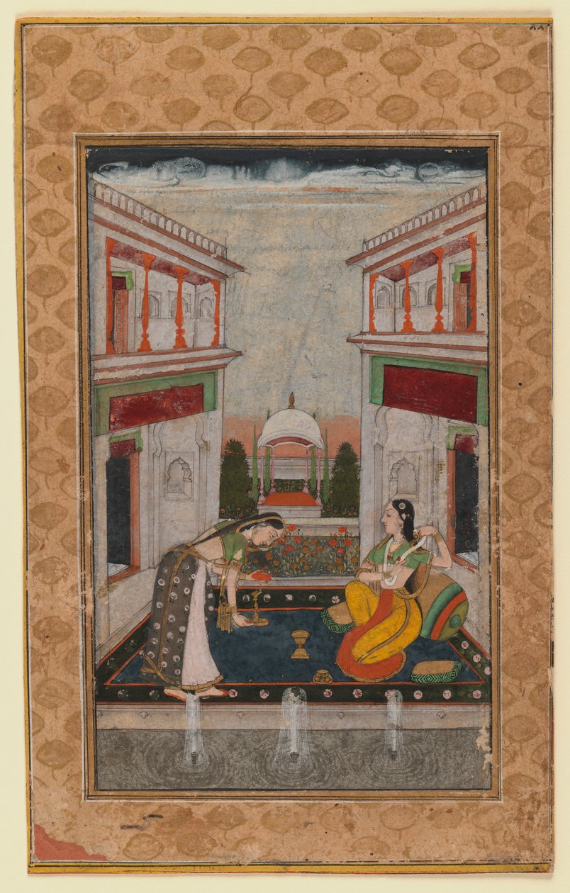 Syam Kalyan Ragini, c.1740-1750 (kağıt üzerinde opak klozet) by Indian School
