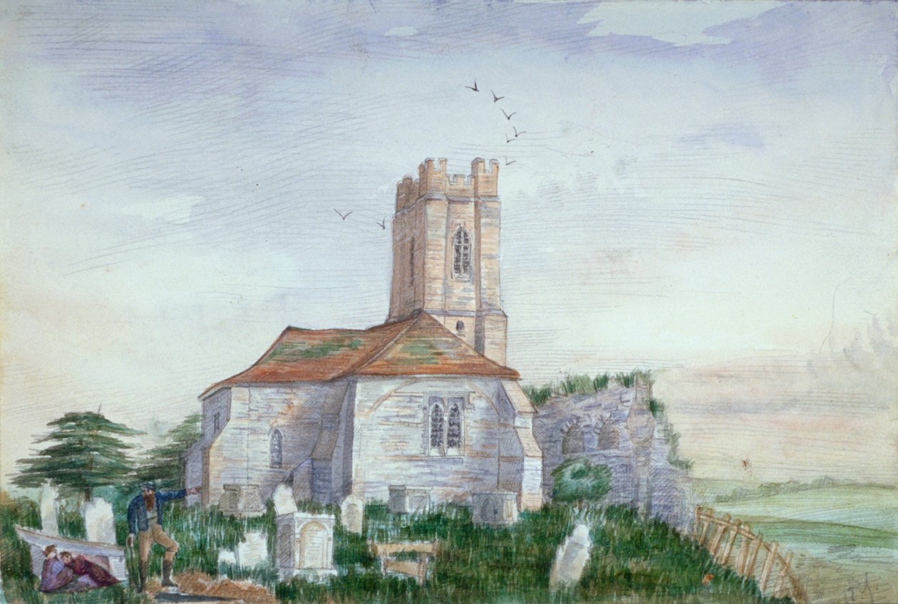 Aziz Nicholas Kilisesi, Plumstead, Kent, c1800 by AY
