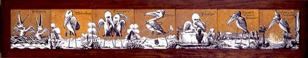 Karo panel, c.1876 (karışık ortam) by A. Masson