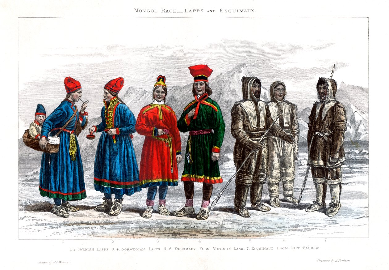 Moğol Yarışı, Lapps ve Esquimaux, 1800-1900. by A. Portier