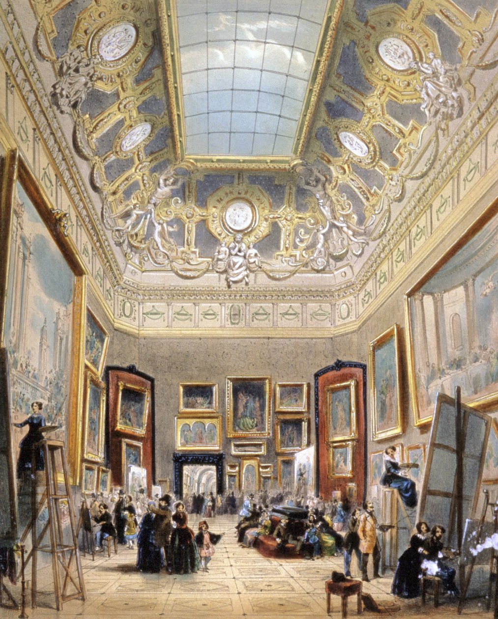 Louvre'da Çalışma Günü, 1850 dolayları (litografi) by A Provost