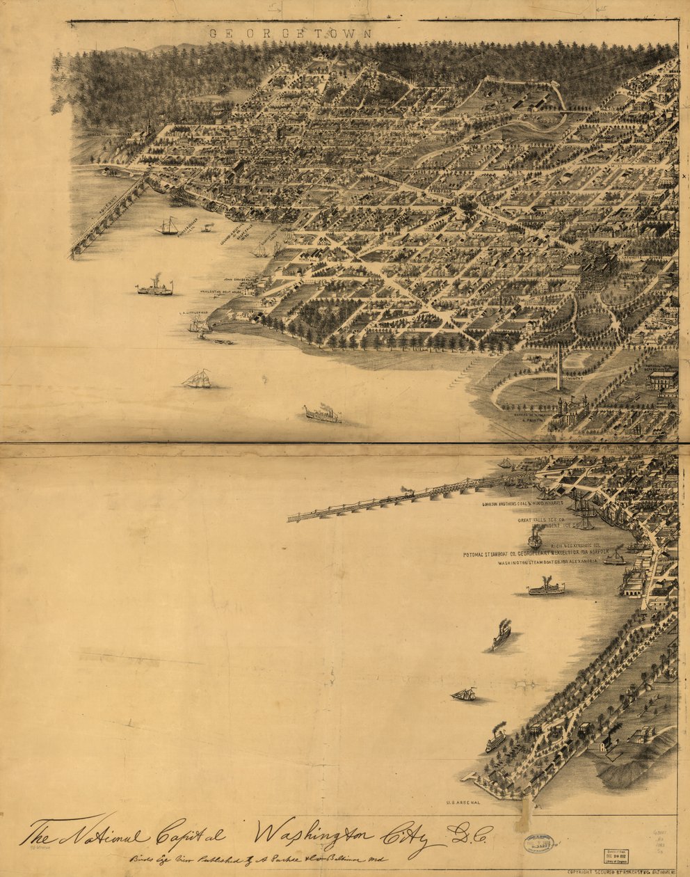 Ulusal başkent Washington City, D.C. by A. Sachse and Co.