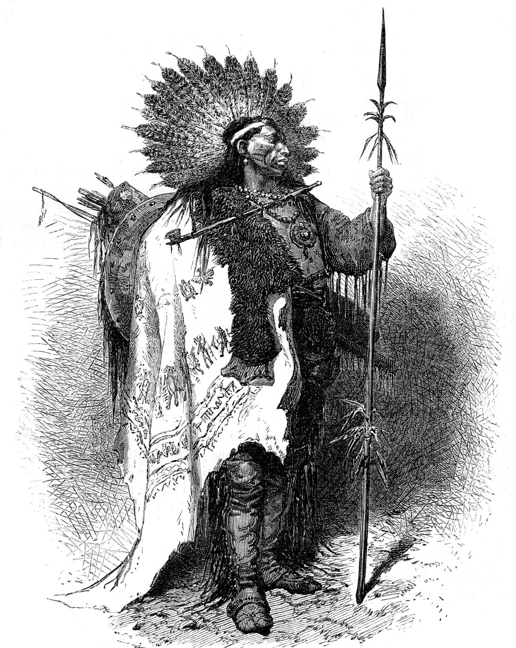 Bir Kızılderili, ABD, 19. yüzyıl. by A. de Neuville