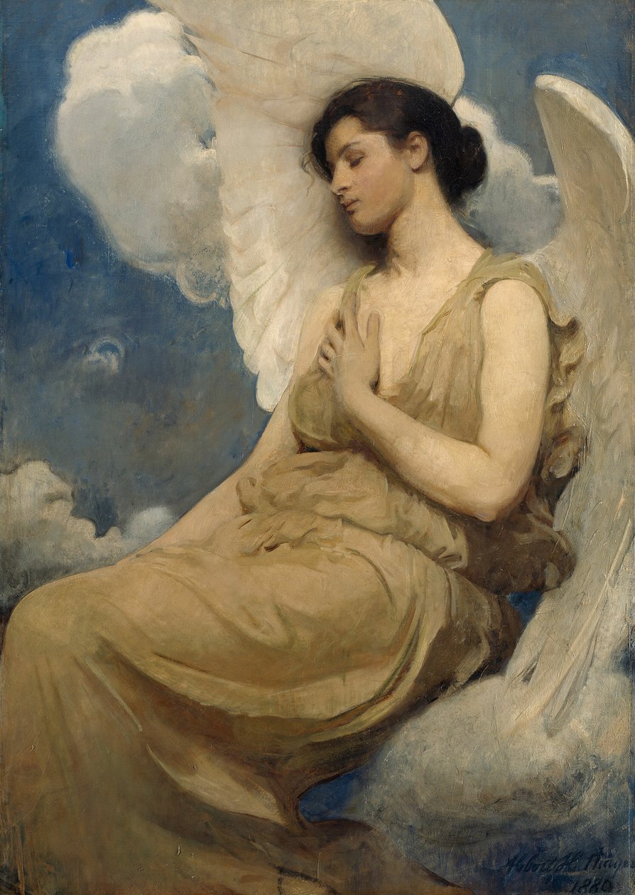 Kanatlı Figür, 1889. by Abbott Handerson Thayer