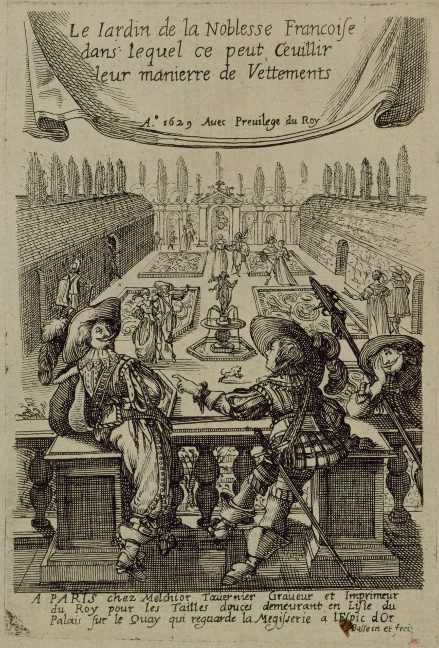 Fransız soylularının bahçesi, c.1640 by Abraham Bosse
