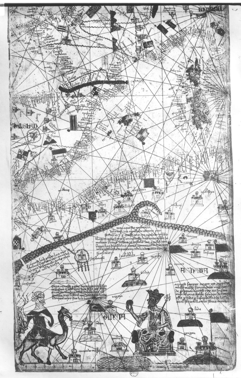 Detail from the Catalan Atlas, 1375  by Abraham Cresques