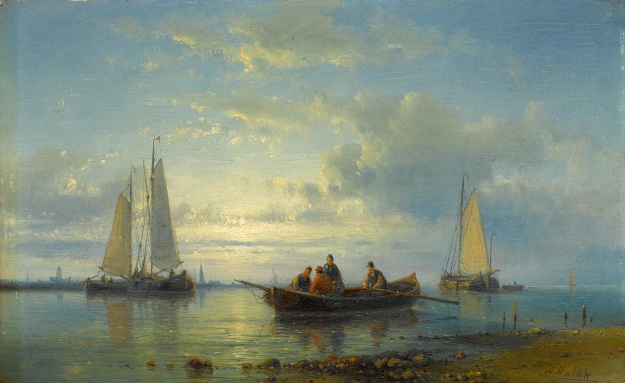 Bir kıyıda balıkçı tekneleri by Abraham Hulk