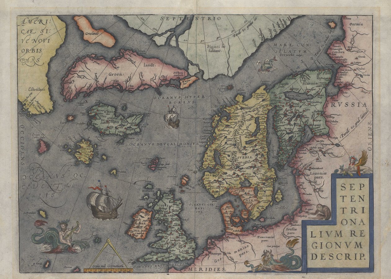1570 yılında Abraham Ortelius tarafından İzlanda Haritası by Abraham Ortelius