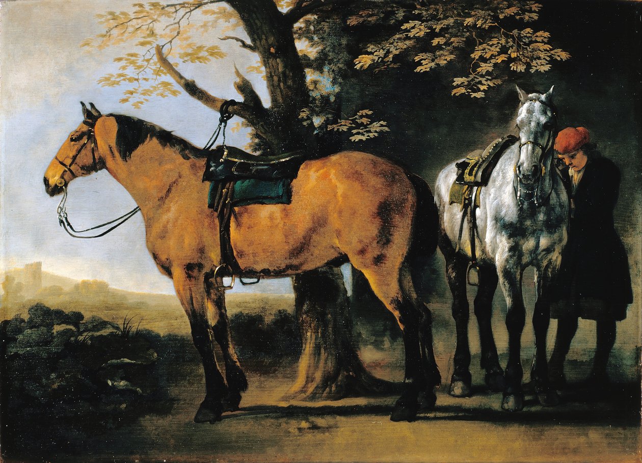 İki at by Abraham van Calraet