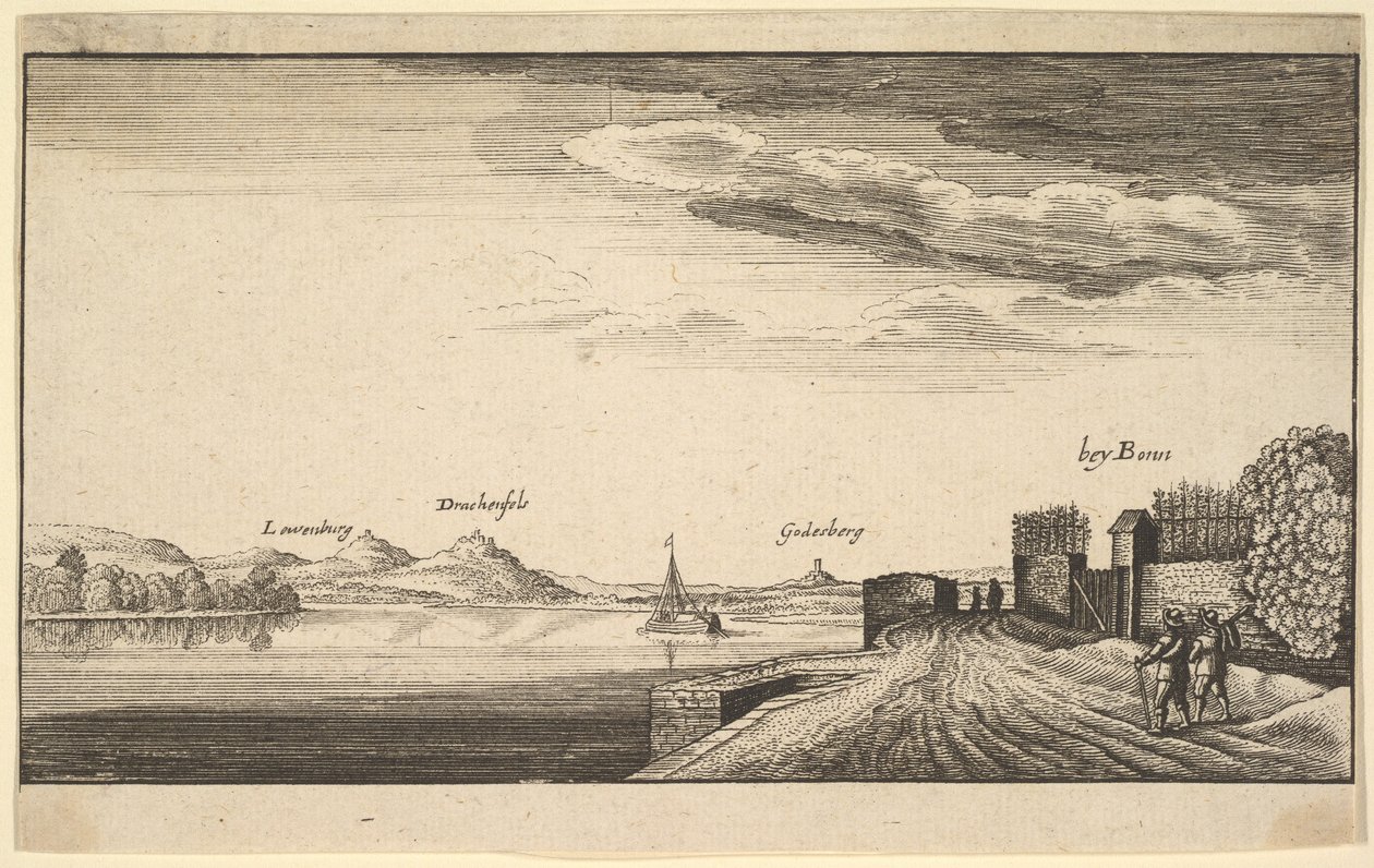 Bonn yakınlarındaki Ren Nehri, kopyalayın, 1625-77. by Abraham Aubri