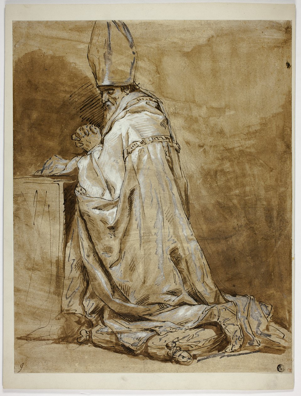 Duada Diz Çökmüş Piskopos by Abraham Bloemaert