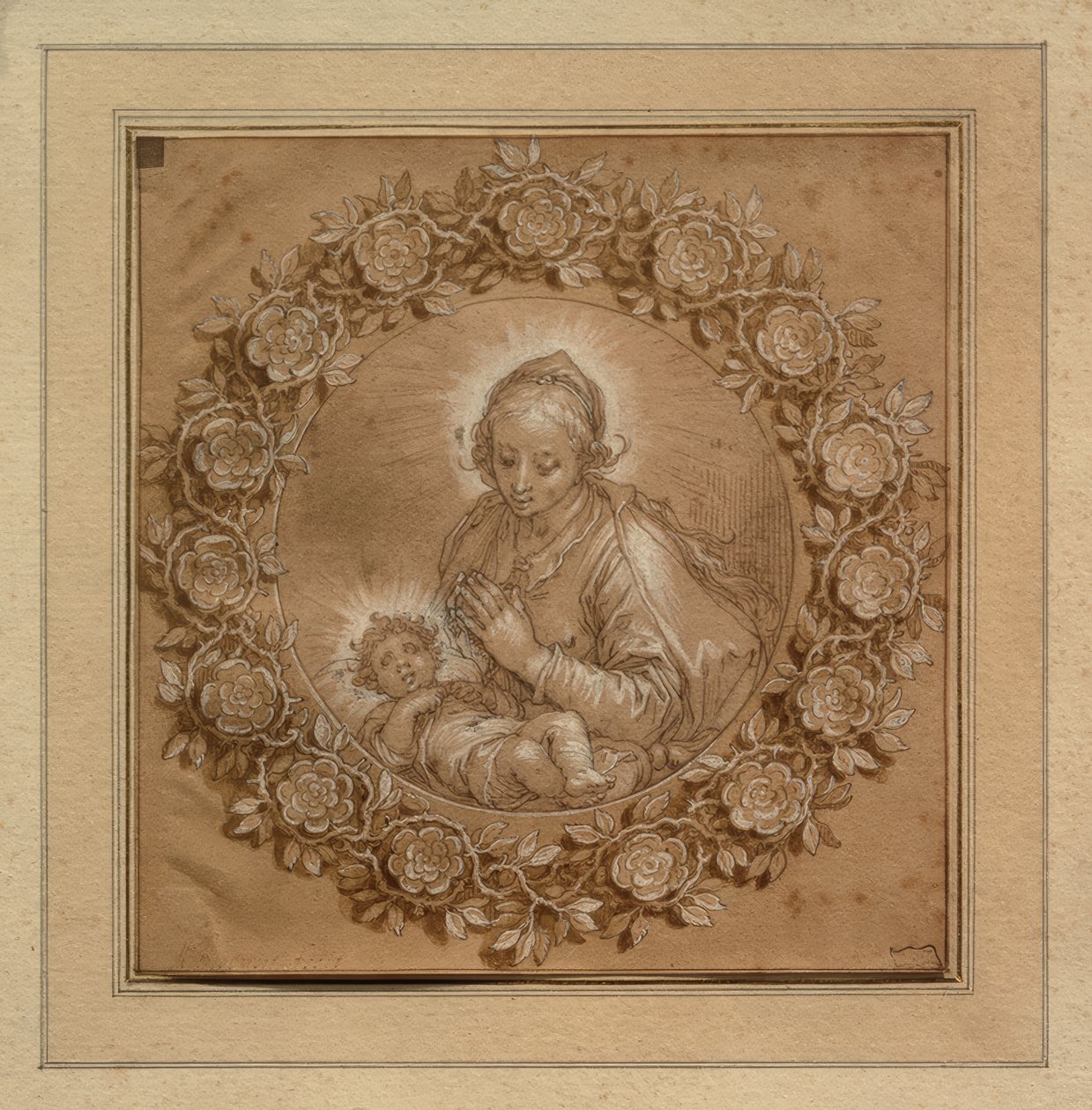 Bir tondo bebek İsa ile Madonna by Abraham Bloemaert