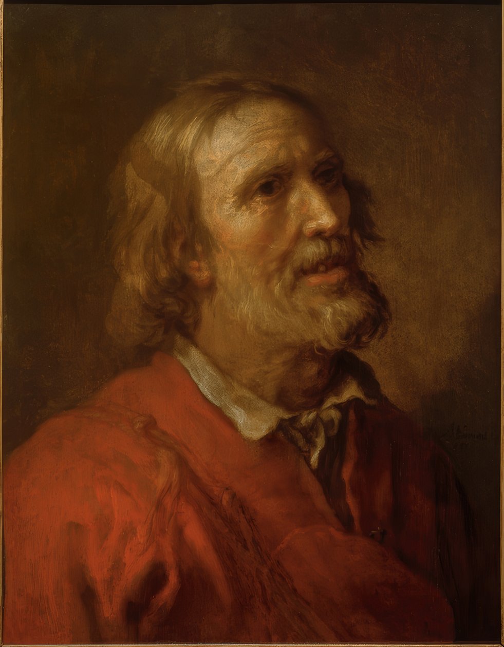 Yaşlı bir adamın çalışma başkanı by Abraham Bloemaert