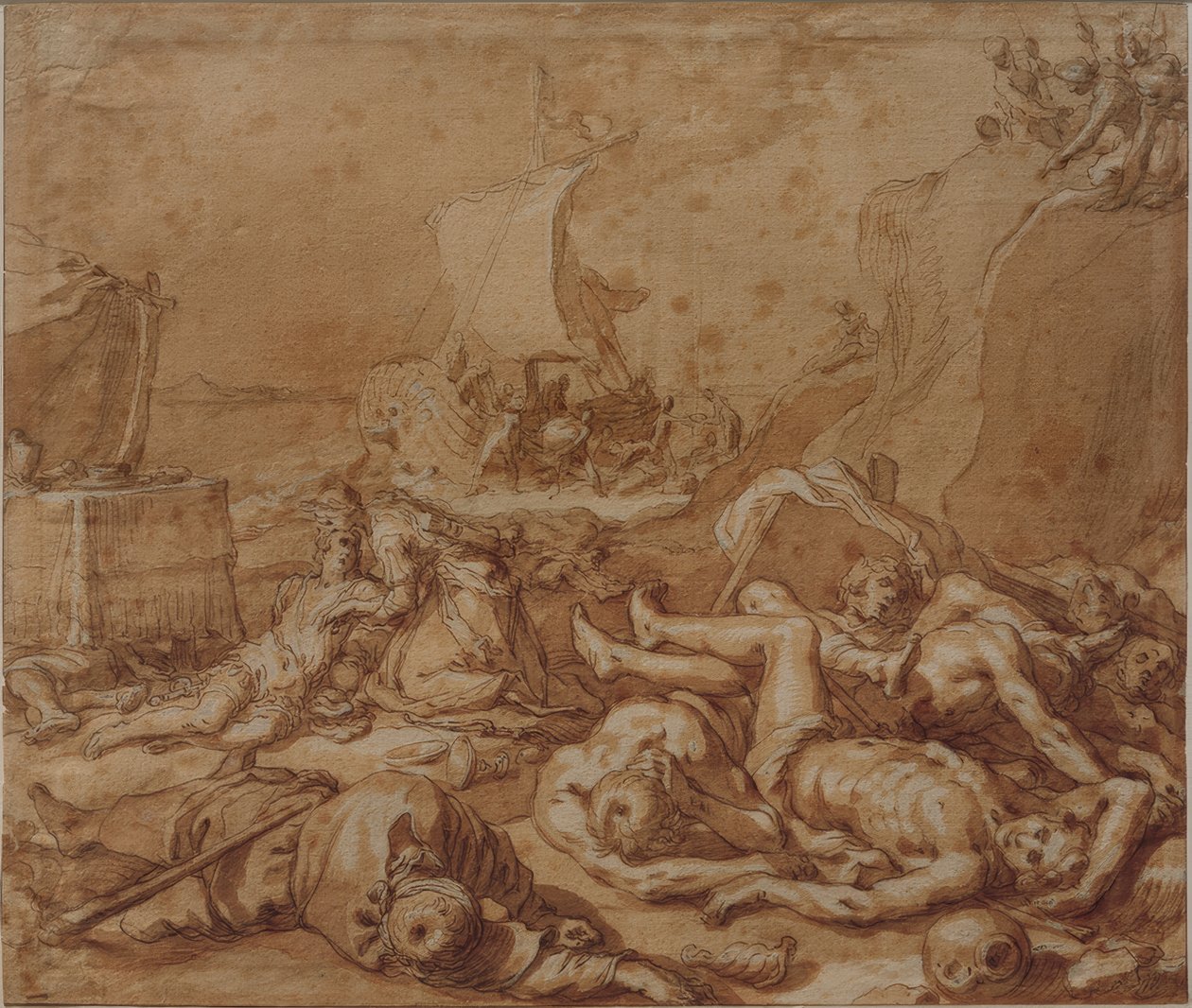 Theagenes ve Chariclea gemi kazasından sonra by Abraham Bloemaert