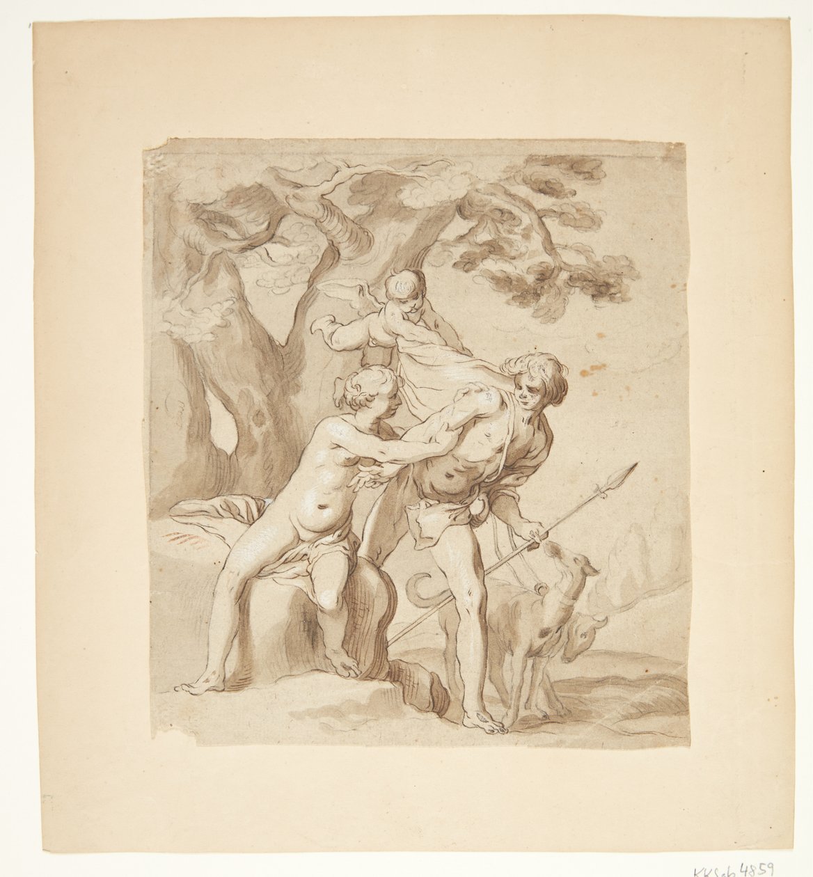 Venüs ve Adonis by Abraham Bloemaert