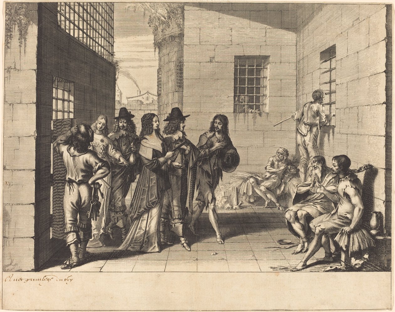 Gentry Hapishaneyi Ziyaret Etmek by Abraham Bosse