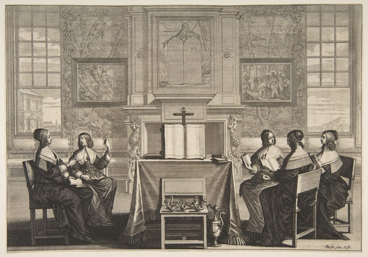 The Wise Virgins Conversing, ca. 1635. by Abraham Bosse