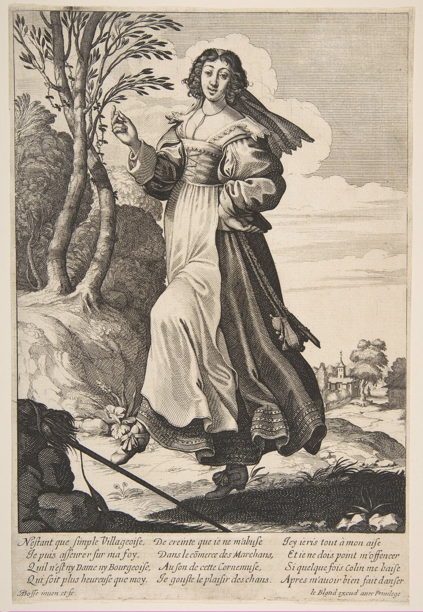 Köy Kızı Dansı, 1626-28. by Abraham Bosse