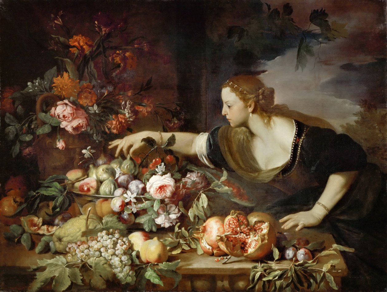 meyve alan kadın by Abraham Brueghel