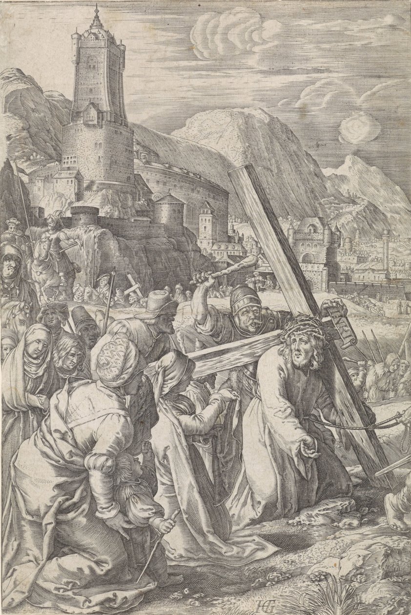 haç taşıyan Tutku (dizi adı) by Abraham Hogenberg