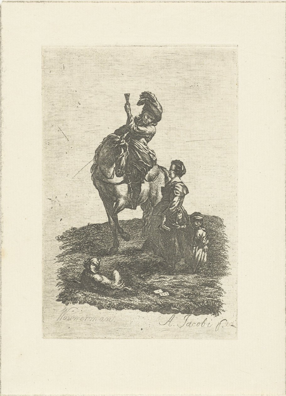 at sırtında binici by Abraham Jacobi