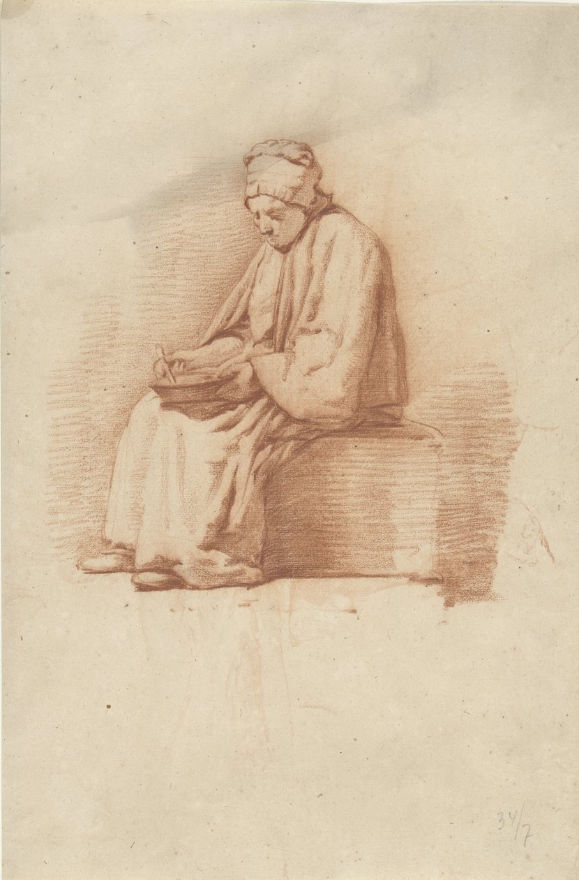 oturan kadın by Abraham Johannes Ruytenschildt