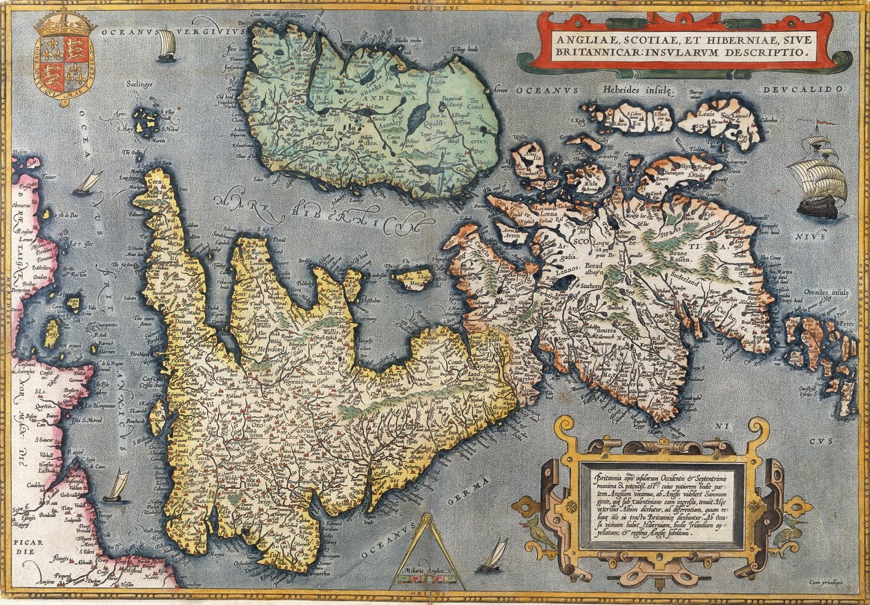 Büyük Britanya Haritası, 1587 by Abraham Ortelius