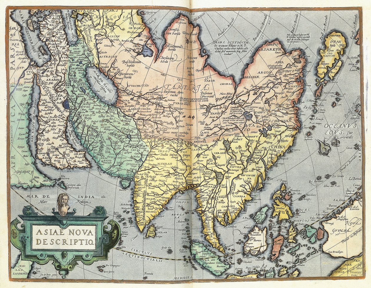 Asya, 1592 by Abraham Ortelius