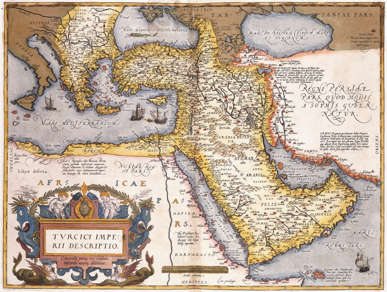 Türk İmparatorluğu Haritası, by Abraham Ortelius