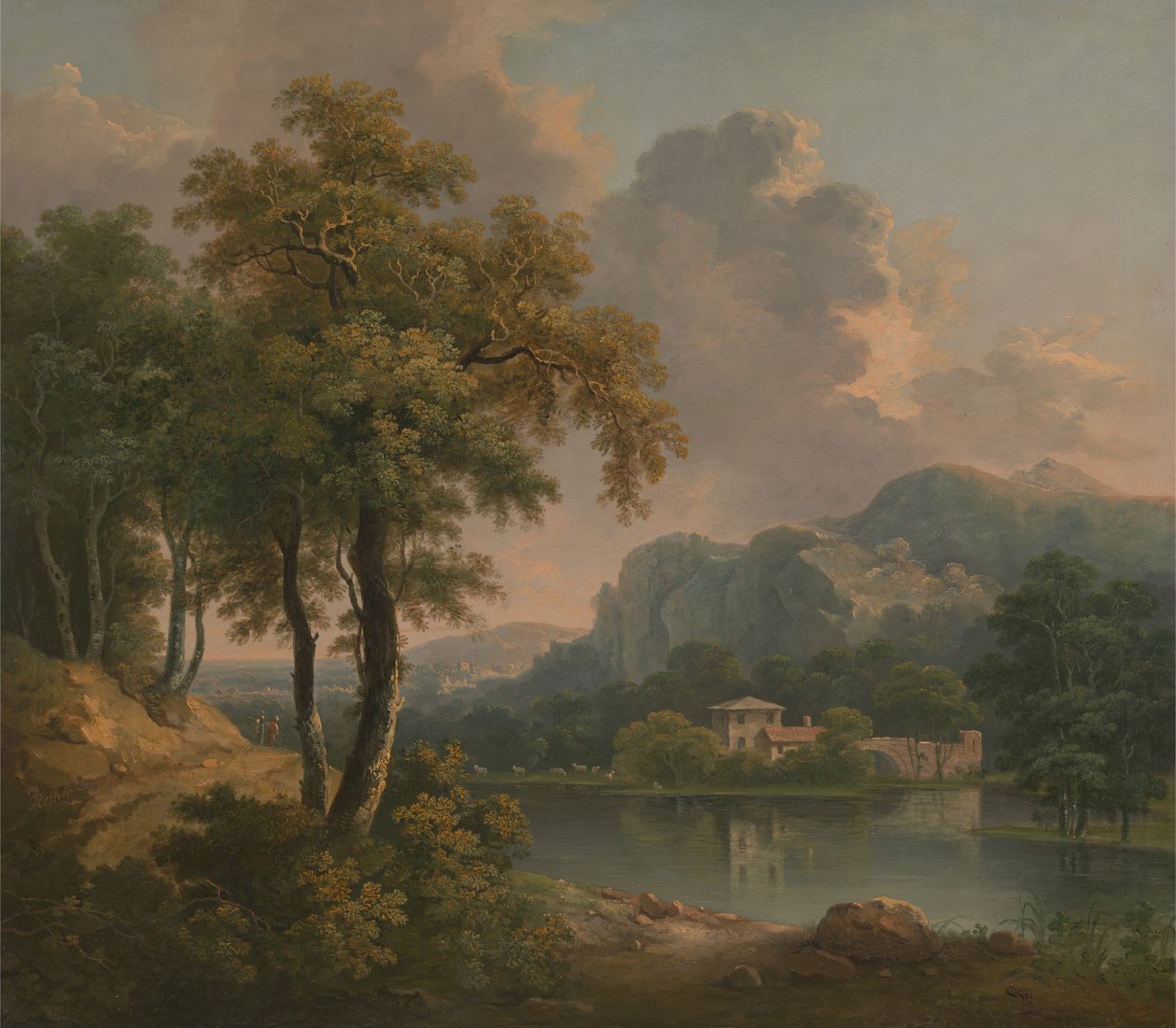 Ormanlık Tepelik Manzara, 1785. by Abraham Pether