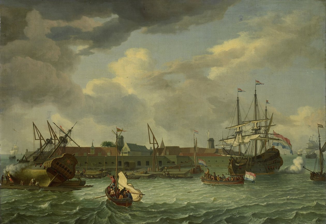 Batavia yakınlarındaki Onrust Adası by Abraham Storck