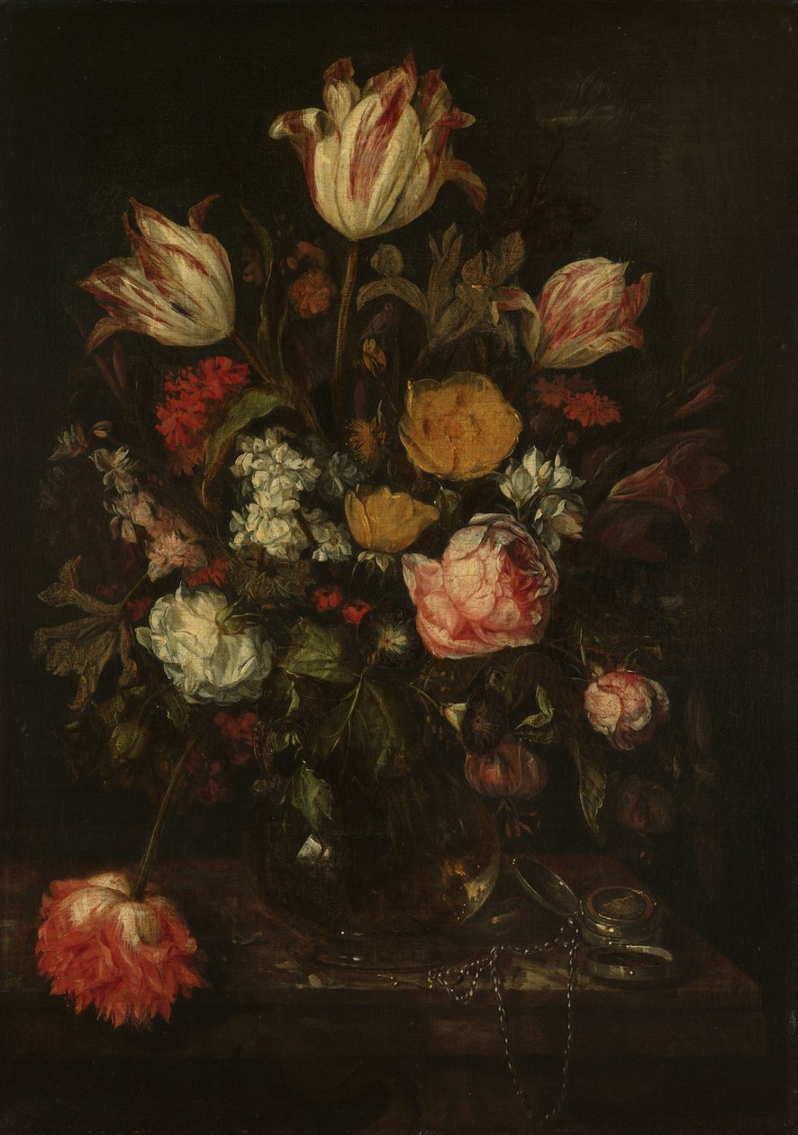 Çiçeklerle Natürmort by Abraham van Beyeren